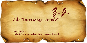 Záborszky Jenő névjegykártya