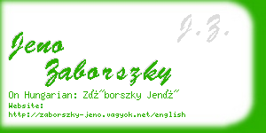 jeno zaborszky business card